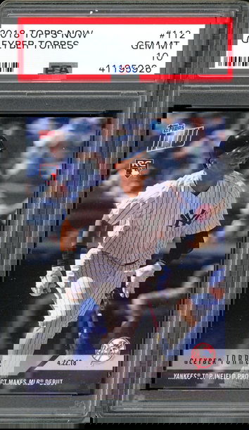 GLEYBER TORRES PSA 10 RC 2018 TOPPS NOW #112 MLB DEBUT CALL UP