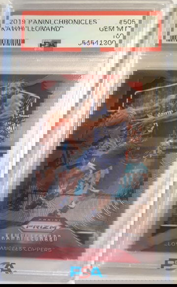 Kawhi Leonard 2019-20 Chronicles Prizm Update PSA 10 Gem Mint #505.