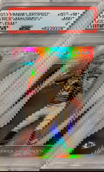 2017 Patrick Mahomes Certified Gold variation Rookie PSA 9