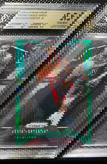 2019 Prizm Kevin Porter Jr. Choice Green JERSEY #4/8 BGS 9.5