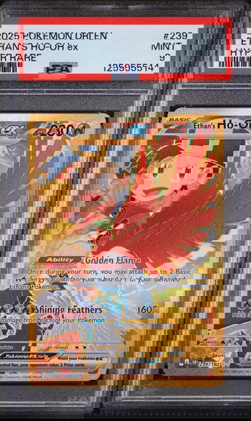 2025 Pokemon Destined Rivals Hyper Rare Ethan's Ho-Oh Ex #239 PSA 9