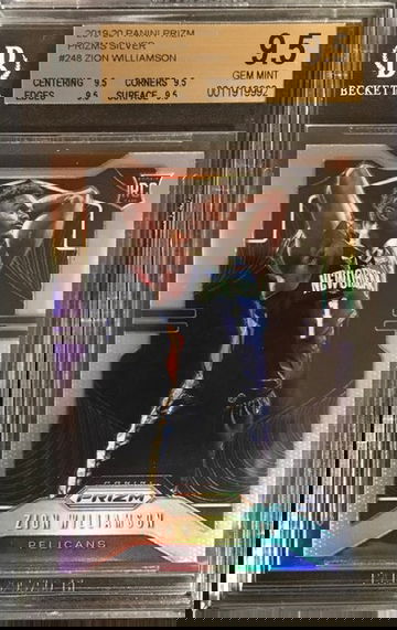 2019-20 Prizm - ZION WILLIAMSON - Silver Rookie BGS 9.5 (Quad 9.5)