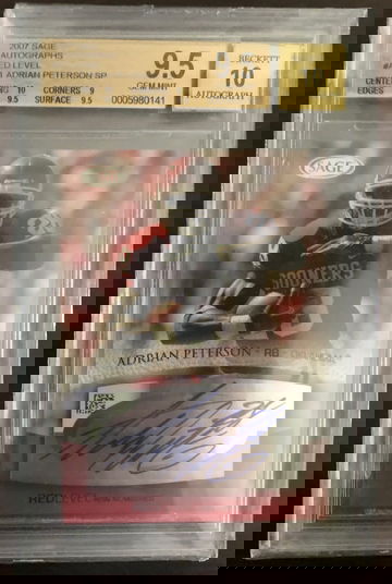 Adrian Peterson Rookie Auto 2007 Sage BGS 9.5 10