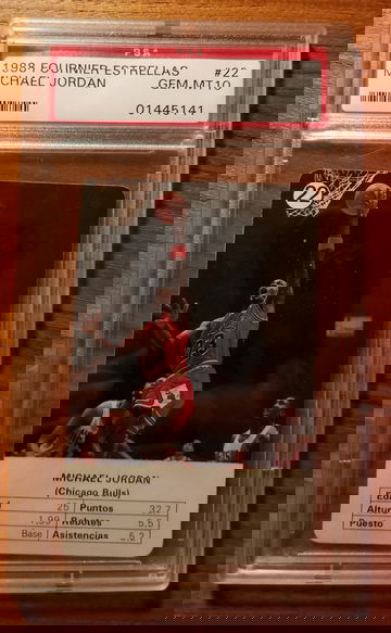 1988 Fournier Estrellas Michael Jordan #22 playing card psa 10 gem mint