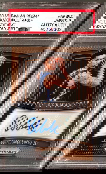 2019-20 Panini Prizm Brandon Clarke Rookie Penmanship PSA 9