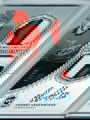2018-19 The Cup Andrei Svechnikov Emblems of Endorsements RC Auto Patch 11/15