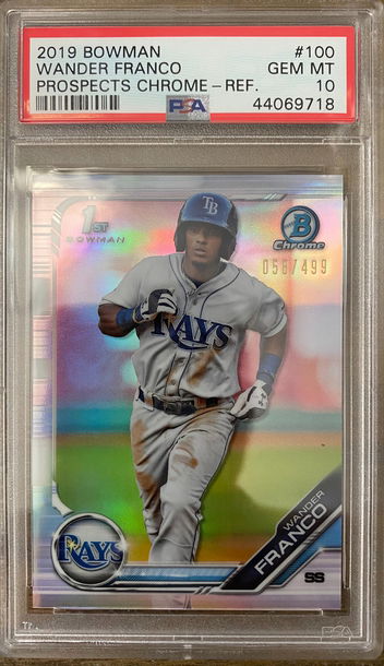 2019 Bowman Chrome 100 Wander Franco Refractor 058/499 PSA 10 Gem Mint Low POP