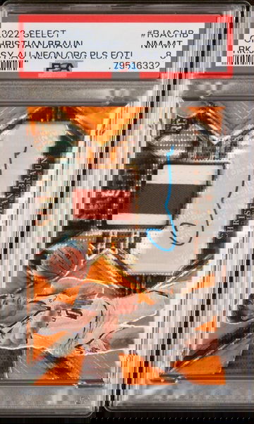 Christian Braun 2022 Select Patch Auto Neon Orange FOTL /30 Rookie RPA PSA 8 SSP