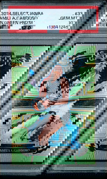 2024 Panini Select WNBA Neon Green Prizm Kamilla Cardoso #33 /75 PSA 10