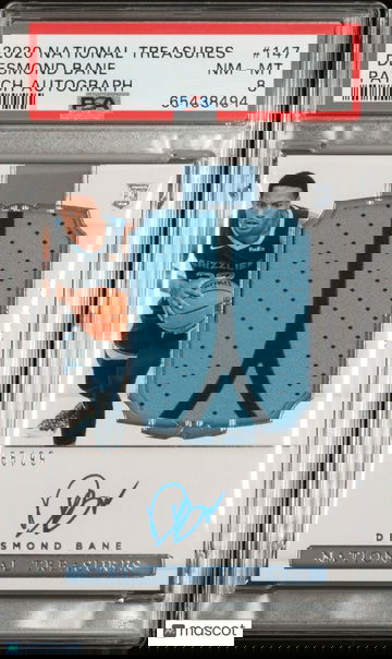 2020 Panini National Treasures Desmond Bane #147 PSA 8 Rookie Auto Patch