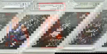 1998 Vince Carter Rookies Fleer Brilliants BGS 8.5, 1998 UD Black Diamond Double PSA 8, 1998 Skybox Molten Metal BGS 8.5