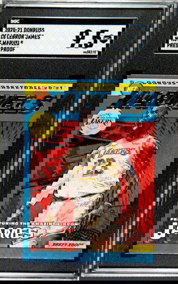 2020-21 Donruss #15 LeBron James Net Marvels Press Proof SGC 9.5