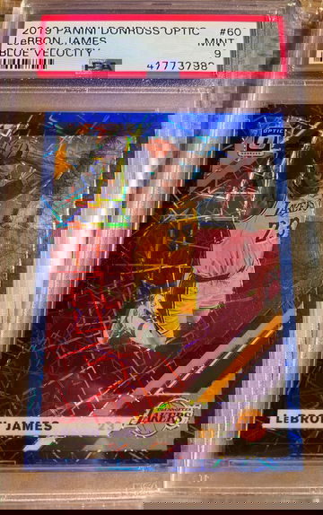 2019 Lebron James Blue Velocity Prizm Optic PSA 9