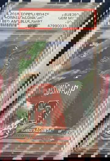 2018 Topps Update Ronald Acuna Jr. Red and Blue Shirt PSA 10 