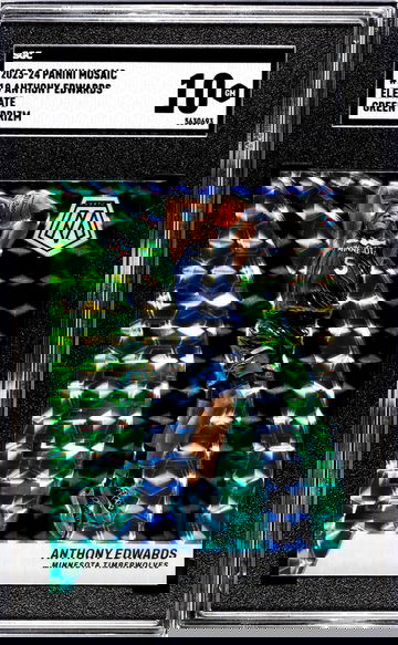 2023-24 Panini Mosaic #19 Anthony Edwards Elevate Green Prizm SGC 10