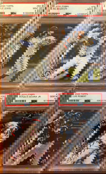 2020 Topps Series 1 lot Kyle Lewis Bo Bichette Ronald Acuna Luis Robert PSA 9