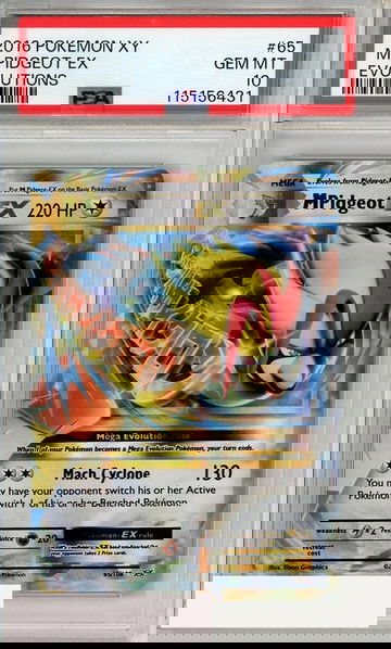 2016 POKEMON XY EVOLUTIONS M PIDGEOT EX #65 EVOLUTIONS PSA 10