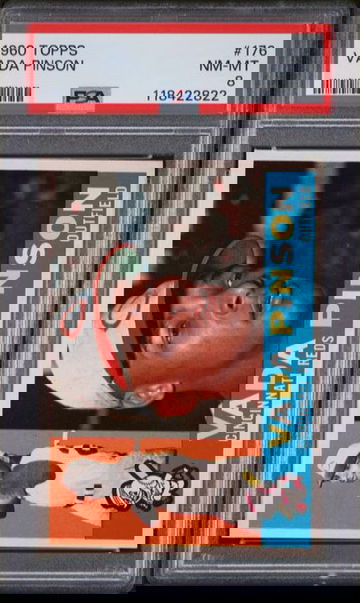 1960 Topps #176 VADA PINSON Reds PSA 8 NM/MT