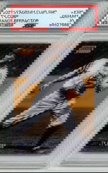 2021 TOPPS STADIUM CLUB ORANGE REFRACTOR #236 TY COBB /25 TIGERS PSA 10