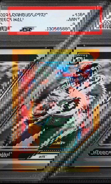 2024 Panini Donruss Optic Gold Breece Hall #156 /10 PSA 9