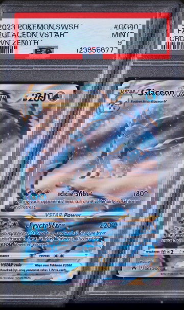 2023 Pokemon Crown Zenith Galarian Gallery Glaceon VSTAR #GG40 Full Art PSA 9