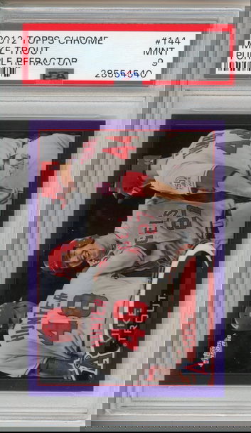 2012 TOPPS CHROME #144 Mike Trout Purple Refractor PSA 9