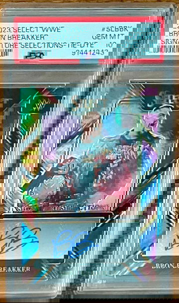 2023 Bron Breakker Select Tie-dye /25 Auto.  PSA 10