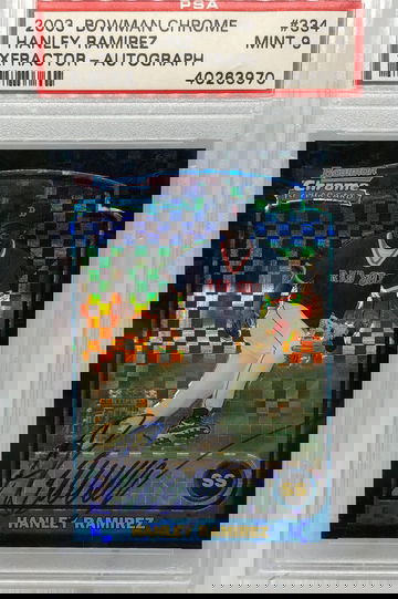 2003 Bowman Chrome X-Fractor XFractor Autograph Hanley Ramirez PSA 9