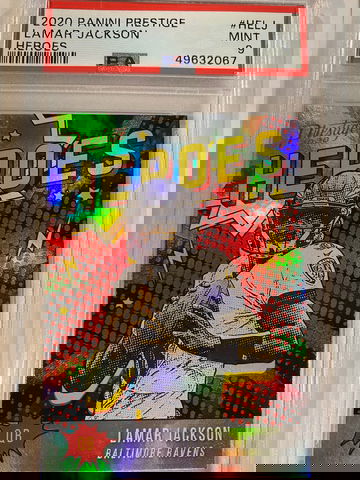 2020 Panini Prestige Lamar Jackson Heroes PSA 9