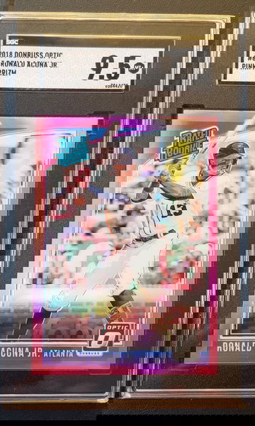 2018 Donruss Optic Pink Prizm #63 Ronald Acuna Jr. RC SGC 9.5 MINT+