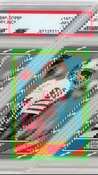 1986 Topps #161 Jerry Rice Rookie RC PSA 7 NM HOF