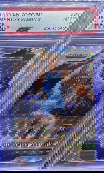 2016-17 Panini Prizm Mosaic Domantas Sabonis Rookie Silver RC PSA 9 Mint OKC