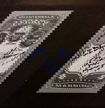 2004 Topps QB Legacy Archie/Eli/Peyton Manning Triple Rookie RC Auto 27/50 SP