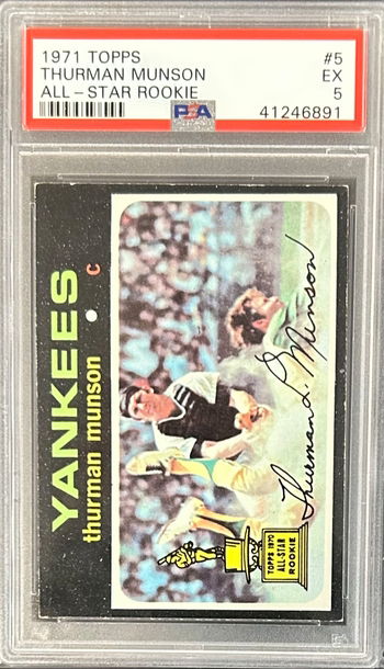 1971 Topps Thurman Munson PSA 5 - Iconic Action Card! 