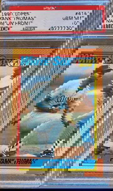 1990 Topps Frank Thomas Rookie Name on Front PSA 10 Gem Mint 