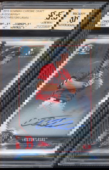 2018 bowman chrome auto Triston Casas BGS 9.5