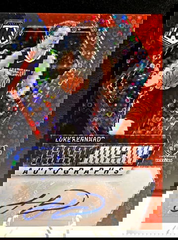 2023-24 Mosaic   Autographs  Fast Break  Luke Kennard  Red Prizm  13/49  Grizzles