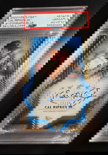 2023 Topps Five Star Cal Ripken Jr Auto Blue /25 #FSACRJ Orioles PSA 8 Auto 10