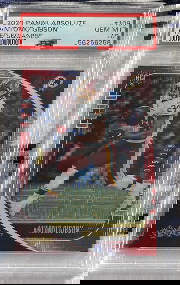 2020 Panini Absolute #109 Antonio Gibson Red Squares /199 PSA 10