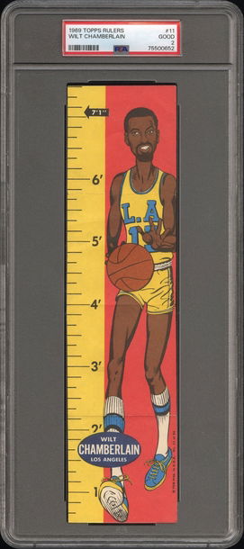 1969 Topps Rulers #11 Wilt Chamberlain PSA 2