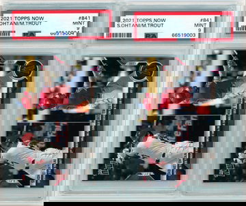 2X 2021 Topps Now #841 S. Ohtani/M. Trout BOTH PSA 9'S!