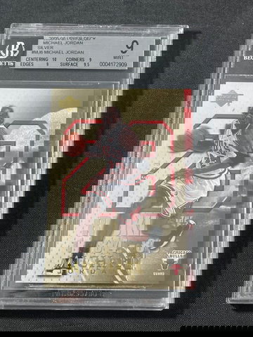 2005 Upper Deck MJ Silver Michael Jordan SERIAL # /23 #MJ6 BGS 9 MINT w/9.5 + 10