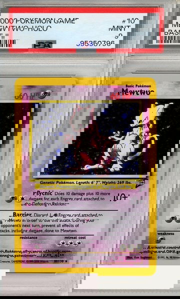2000 POKEMON GAME BASE II MEWTWO-HOLO #10 BASE II PSA 9 MINT