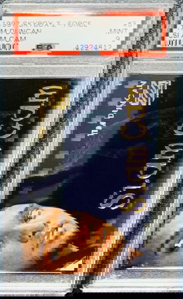 1997 Skybox Slam Cam Tim Duncan RC Acetate Insert PSA 9 POP 13