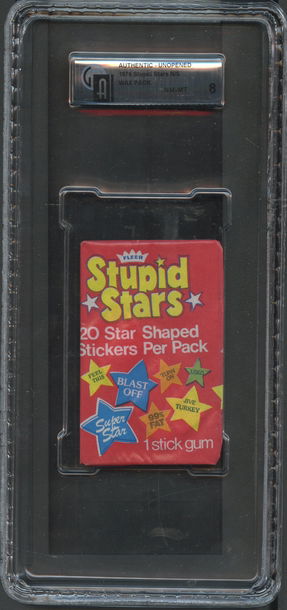 1976 Fleer Stupid Stars Wax Pack GAI 8 NM/MT