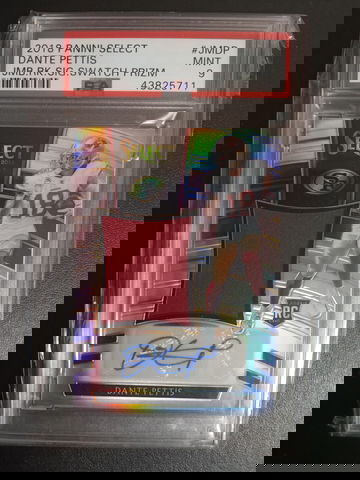 2018 Dante Pettis select /99 jersey patch RC Auto PSA 9
