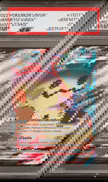 2022 Pokemon Sword & Shield Brilliant Stars FA Mimikyu Vmax #TG17 PSA 10
