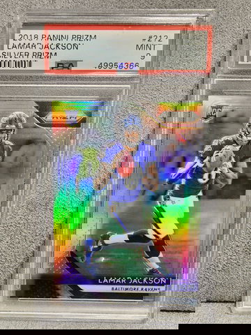 2018 Panini Prizm Lamar Jackson Silver Prizm PSA 9 POP 85 SP