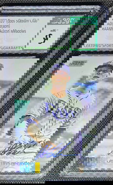 2020 Topps Stadium Club Autograph #AAME Austin Meadows CSG 9 Mint