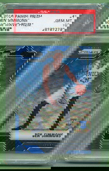 BEN SIMMONS 2016 PANINI PRIZM BLUE WAVE Rookie Refractor /99 #1 PSA 10 